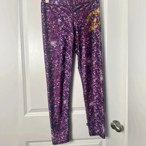 Peloton Cycle x Terez Active Leggings Logo Purple Speckles Womens Size M - Picture 5 of 14